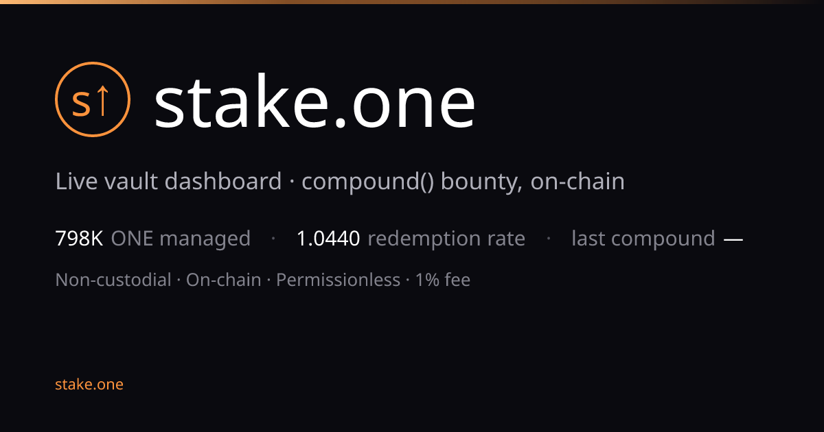 stake.one — Stake Once. Immutable Code.